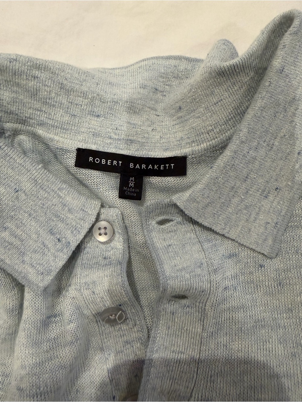 Robert Barakett Heathered Pale Blue Polo knit